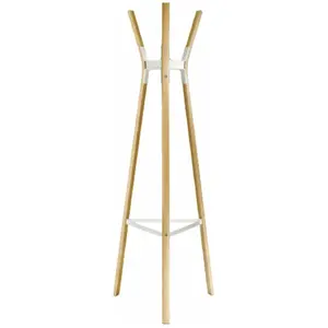 Porte-manteaux en hêtre et acier blanc Steelwood - MagisVendu parmyareadesign