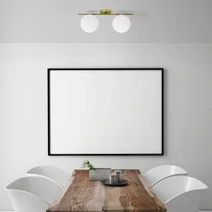miloox by Sforzin Plafonnier Jugen, doré, à 2 lampes horizontal pas cher