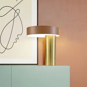 miloox by Sforzin Lampe à poser Amanita, brun rouille/doré brossé pas cher