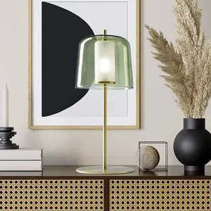 miloox by Sforzin Lampe à poser Frida, cadre doré, extérieur vert pas cher