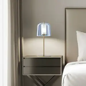 miloox by Sforzin Lampe à poser Frida, cadre doré, extérieur bleu pas cher