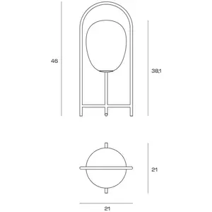miloox by Sforzin Lampe de table Drop, verre opale, cadre noir pas cher