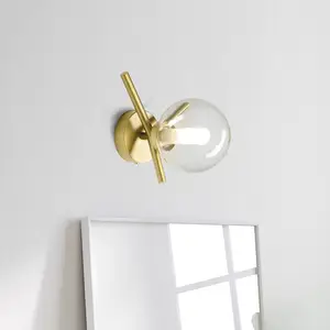 Comparateur de prix : miloox by Sforzin Applique murale Camely, or brossé/clair, 1 lampe