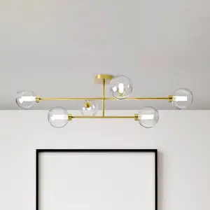 miloox by Sforzin Plafonnier Dom, 6 lampes, transparent/doré, verreVendu pararchiproducts