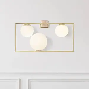 miloox by Sforzin Applique Buble, dorée, 3 abat-jour verre opaleVendu pararchiproducts