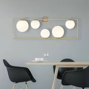miloox by Sforzin Applique Buble, dorée, 5 abat-jour verre opaleVendu pararchiproducts