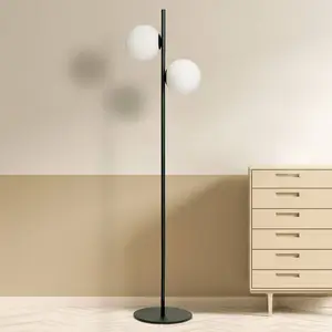 Sforzin Lampe sur pied Jugen, noire, à deux lampesVendu pararchiproducts