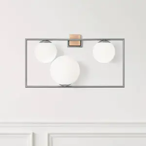 miloox by Sforzin Applique murale Buble, couleur acier, à 3 lampes, ve...