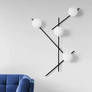 Comparateur de prix : Sforzin Applique Mikado, verre opale, à quatre lampes