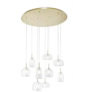Miloox X-RAY Lampe à suspension 9 lumières couleur transparente