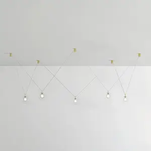 miloox by Sforzin Suspension Aladino, 5 lampes, clair/doré, verre, déc... pas cher