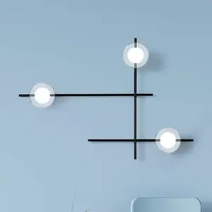 miloox by Sforzin Applique Mikado, transparente/givrée, à 3 lampes pas cher