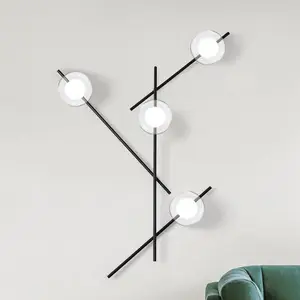 miloox by Sforzin Applique Mikado, transparente/givrée, à 4 lampesVendu parluminaire