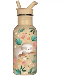 SASSI JUNIOR Bouteille en inox paresseux 500 ml en Acier inoxydable beige 21,5x7 cm