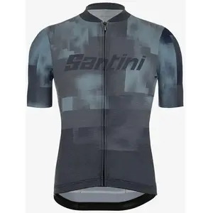 Comparateur de prix : Maillot Santini Forza Indoor Training Full Zip Polartec manche courte bleu - Coupe Slim - L