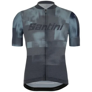 Comparateur de prix : Maillot Santini Forza Indoor Training Full Zip Polartec manche courte bleu - Coupe Slim - XL