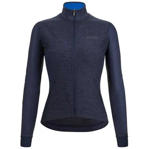 Santini Colore Puro Thermal Long Sleeve Jersey Bleu L Femme pas cher