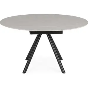 M&s - Table ronde extensible 87/135x87 cm en grès effet marbre gris pas cher