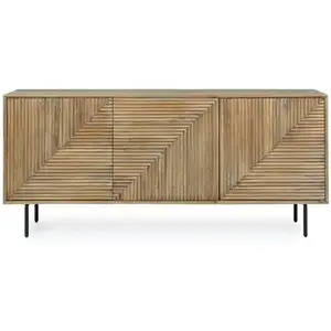Hellin Buffet en bois de manguier 3 portes et pieds métal noir L180 - MANAUS