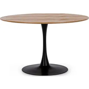 HELLIN Table bois et acier style naturel Ø120a - 75h pas cher