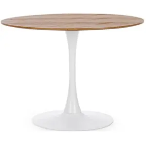 HELLIN Table à manger ronde tulipe en métal blanc l100 - blossom pas cher