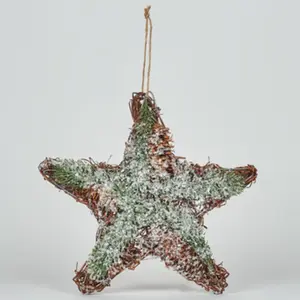 Comparateur de prix : Décorations de noël Bizzotto  PENDAGLIO RATTAN STELLA GHIACCIATO L