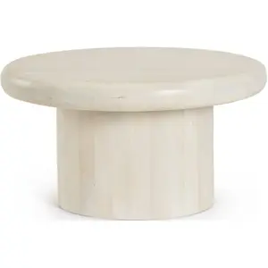 HELLIN Table basse de salon ronde en bois de manguier d75 - juarez