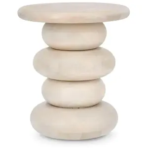 Hellin - Table basse ronde en bois de manguier D40 - cairn pas cher