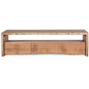 Comparateur de prix : Bizzotto Meuble tv en bois d'acacia naturel 3 tiroirs 1 niche L160 - mimosa