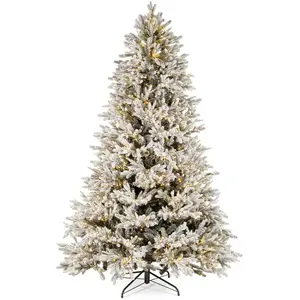 Sapin de Noël enneigé en PE et PVC H 210, 4943 branches, 1900 LED