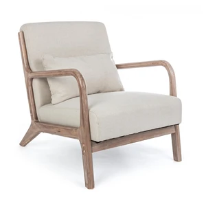 Comparateur de prix : Hellin Fauteuil avec accoudoirs en lin matelassé beige