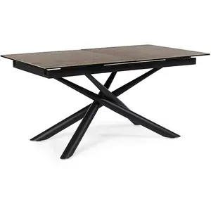 Comparateur de prix : Hellin Table à manger rectangulaire extensible en céramique 6/8 places L160/220 - SOLINE