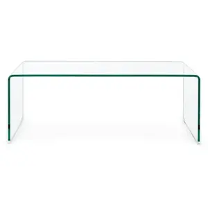 Hellin Table basse rectangulaire contemporaine en verre L120 pas cher