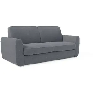 Divani.store Canapé convertible déhoussable et matelas H18 cm 202 cm bleu pas cher