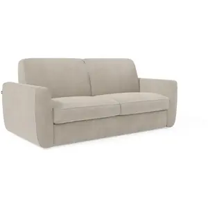 Divani.store Canapé convertible déhoussable et matelas H18 cm 202 cm blanc