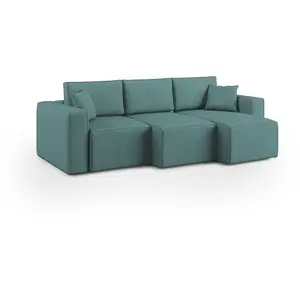 Divani.store Morfeo Canapé 3 assises - Bleu canard pas cher