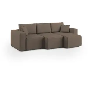 Divani.store Morfeo Canapé avec assises extractibles T02 245 cm - Brun pas cher