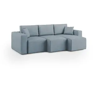 Divani.store Morfeo Canapé 3 assises extractibles - Bleu pastel pas cher