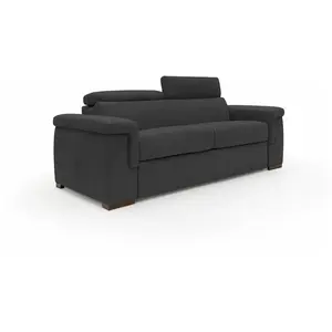 Comparateur de prix : Divani.store Giunone Canapé convertible avec matelas de 18 cm et têtières inclinables en tissu imperméable T02 220 cm (mat. 140x297) noir