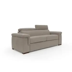 Comparateur de prix : Divani.store Giunone Canapé convertible avec matelas de 18 cm et têtières inclinables en tissu imperméable T02 240 cm (mat. 160x297) beige
