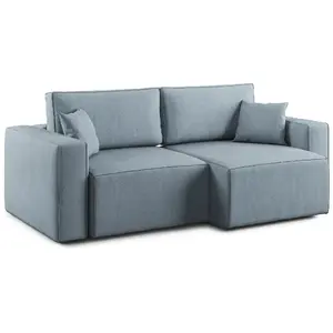 Divani.store Morfeo Canapé avec Assise Extractible - Bleu Pastel pas cher