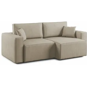 Divani.store Morfeo Divano con seduta estraibile in morbido tessuto impermeabile T02 180 cm beige