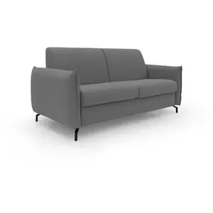 Divani.store Scarlet Canapé lit convertible en tissu coton mixte imperméable T19 215 cm (mat.160x197) anthracite