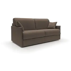 Divani.store Evans Canapé lit convertible en tissu imperméable T13 169 cm (mat. 140x197) brun pas cher