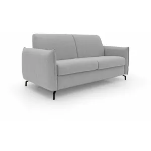 Divani.store Scarlet Canapé lit convertible en tissu coton mixte imperméable T19 195 cm (mat.140x197) gris pas cher