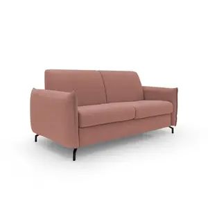 Divani.store Scarlet - Canapé lit convertible 175 cm Saumon pas cher