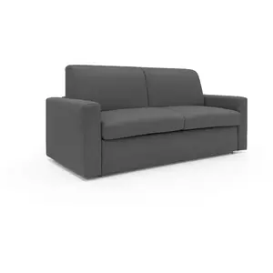 Divani.store Kansas Canapé lit convertible T13 212 cm - Anthracite pas cher