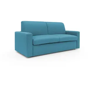 Divani.store Kansas Canapé lit convertible T13 192 cm - Bleu ciel pas cher