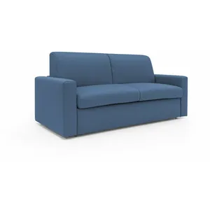 Divani.store Kansas Canapé lit convertible h20 cm en tissu imperméable T13 192 cm (mat. 140x197) bleu pas cher