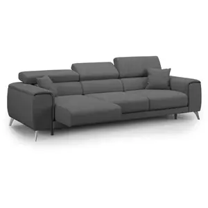 Divani.store Canapé avec 3 assises coulissantes 260 cm anthracite
